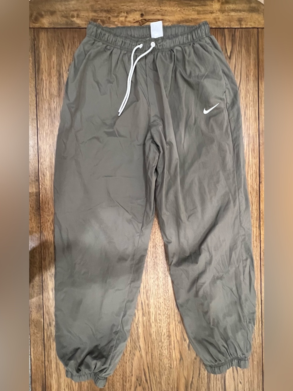 Nike Taupe Joggers with White Mesh Lining